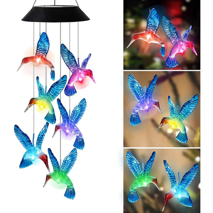 Bird Solar LED Wind Chimes-Luxandluxy