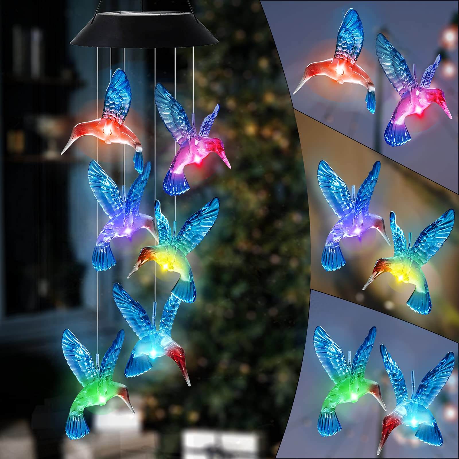 Bird Solar LED Wind Chimes-Luxandluxy