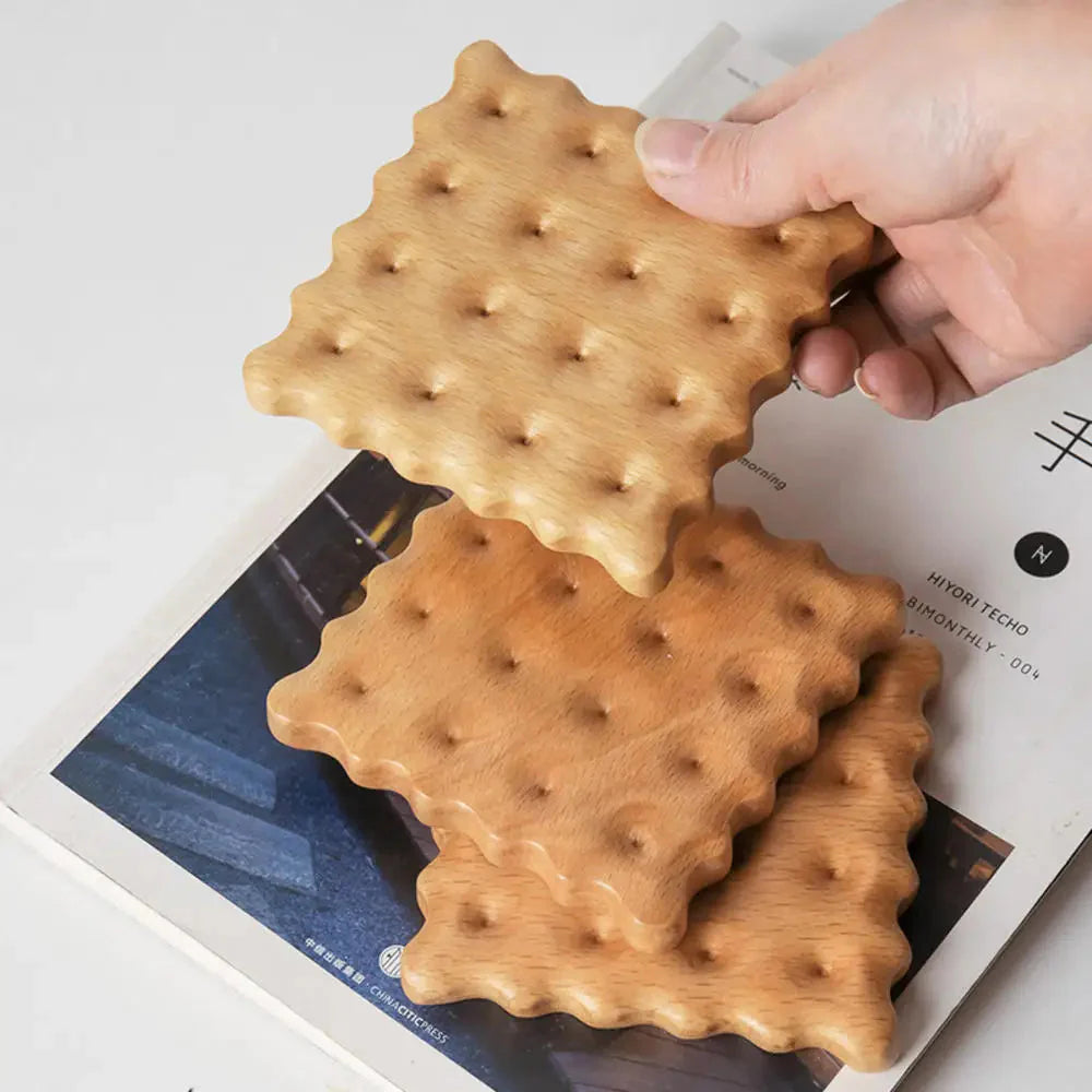 Biscuit Shape Wooden Coasters-Luxandluxy