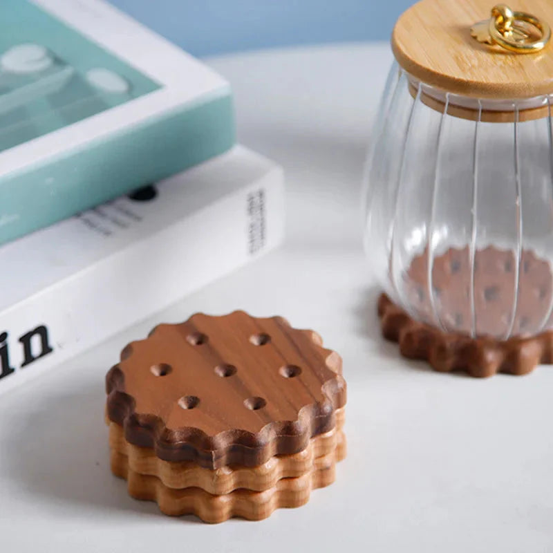 Biscuit Shape Wooden Coasters-Luxandluxy