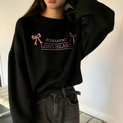 Black Romantic Long Island Sweatshirt-Luxandluxy