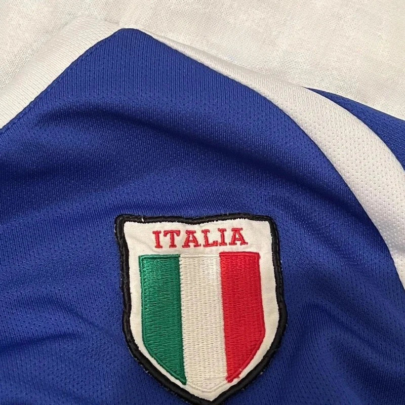 Blue 'Italia 10' Jersey Crop Top-Luxandluxy