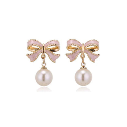 Bowknot Shape Clip on Earrings-Luxandluxy