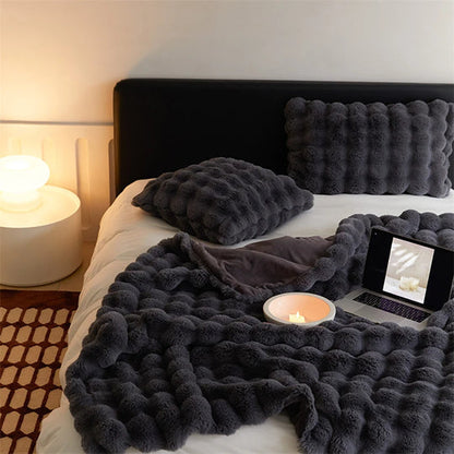 Bubble Fur Bedding Set-Luxandluxy