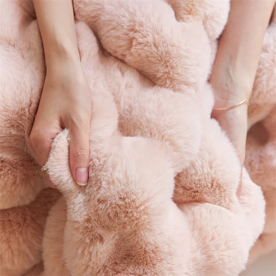 Bubble Fur Bedding Set-Luxandluxy