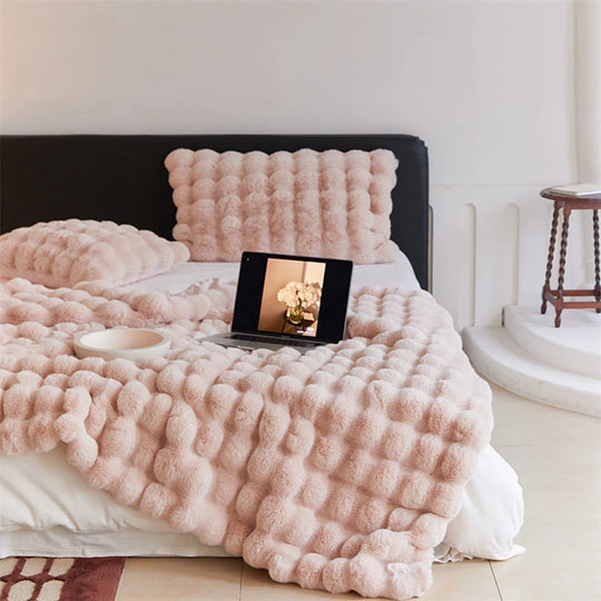 Bubble Fur Bedding Set-Luxandluxy