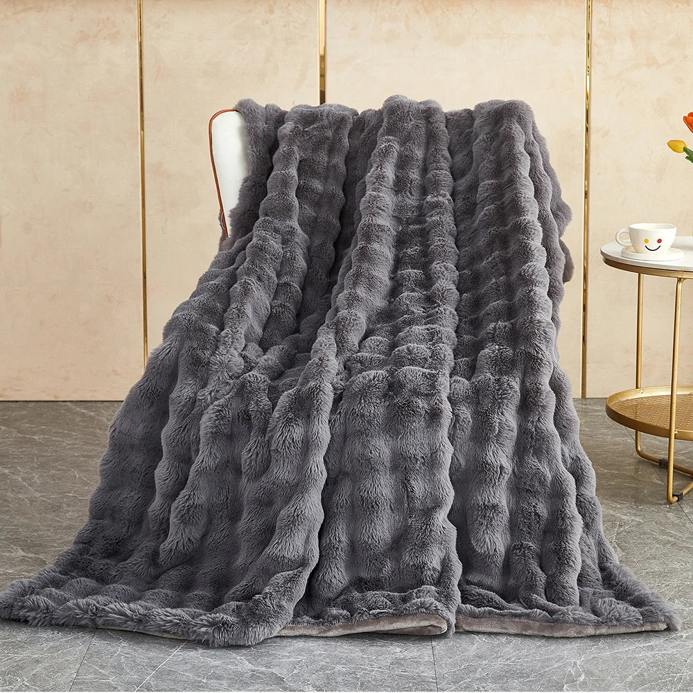 Bubble Fur Bedding Set-Luxandluxy