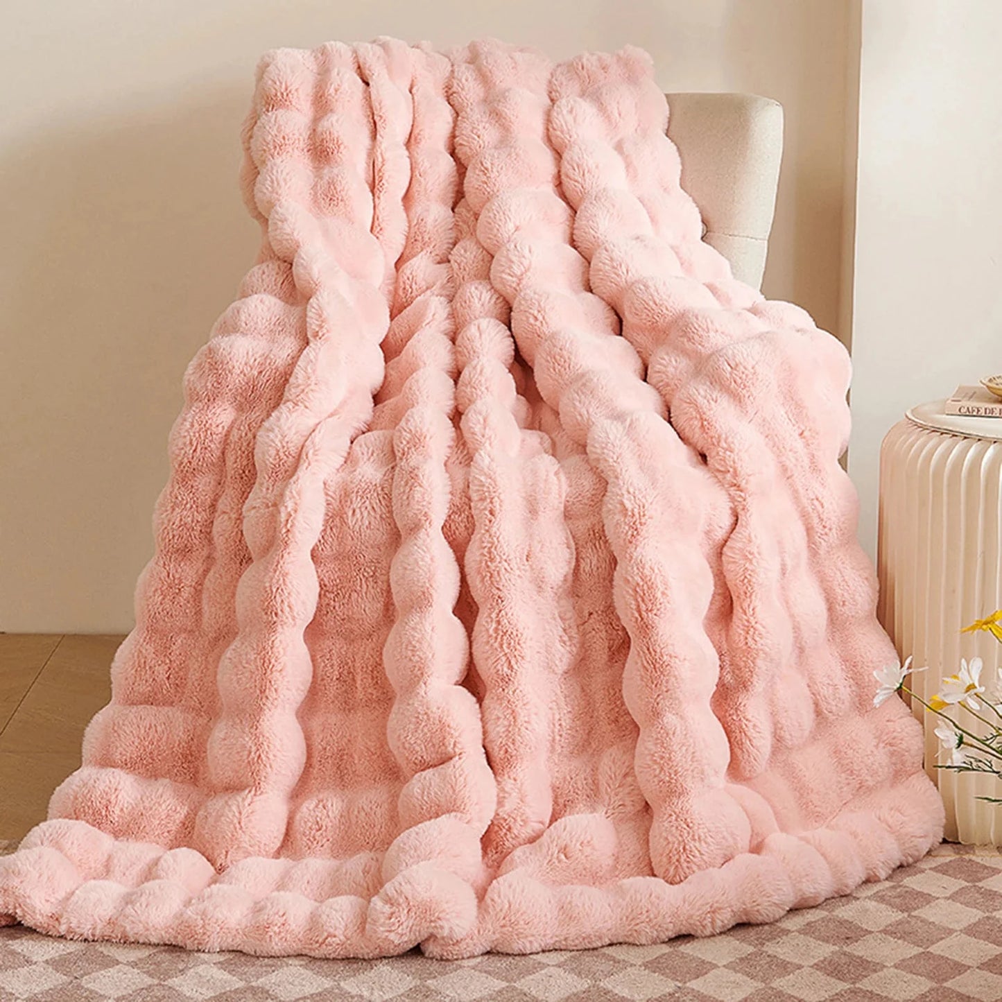 Bubble Fur Bedding Set-Luxandluxy