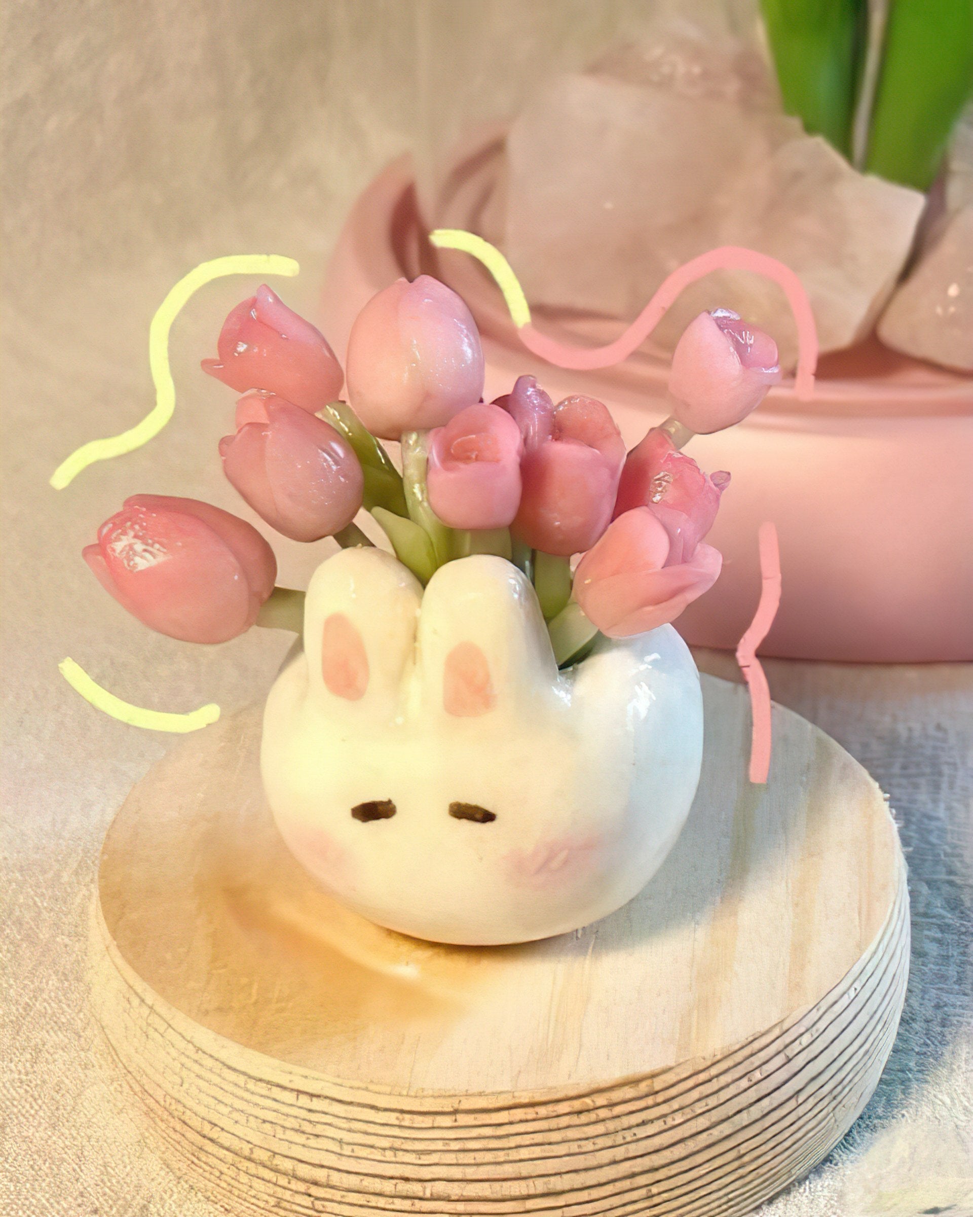 Bunny Ceramic Gel Flowers (DIY)-Luxandluxy