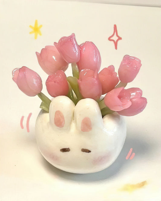 Bunny Ceramic Gel Flowers (DIY)-Luxandluxy