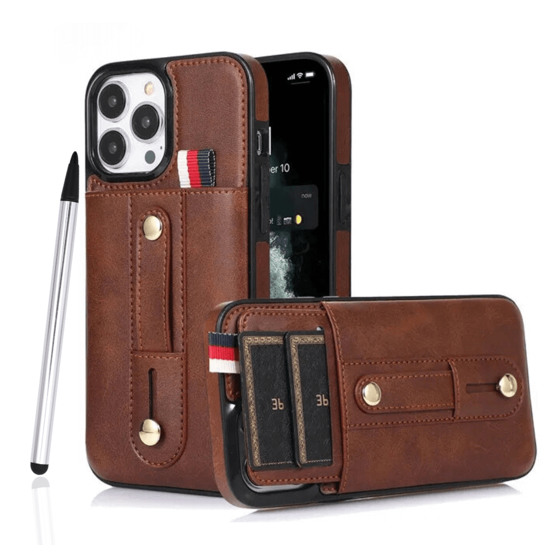 Card Holder iPhone 15 & 14 Case with Pen-Luxandluxy