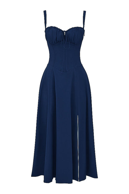 Carmen French Navy Bustier Sundress-Luxandluxy