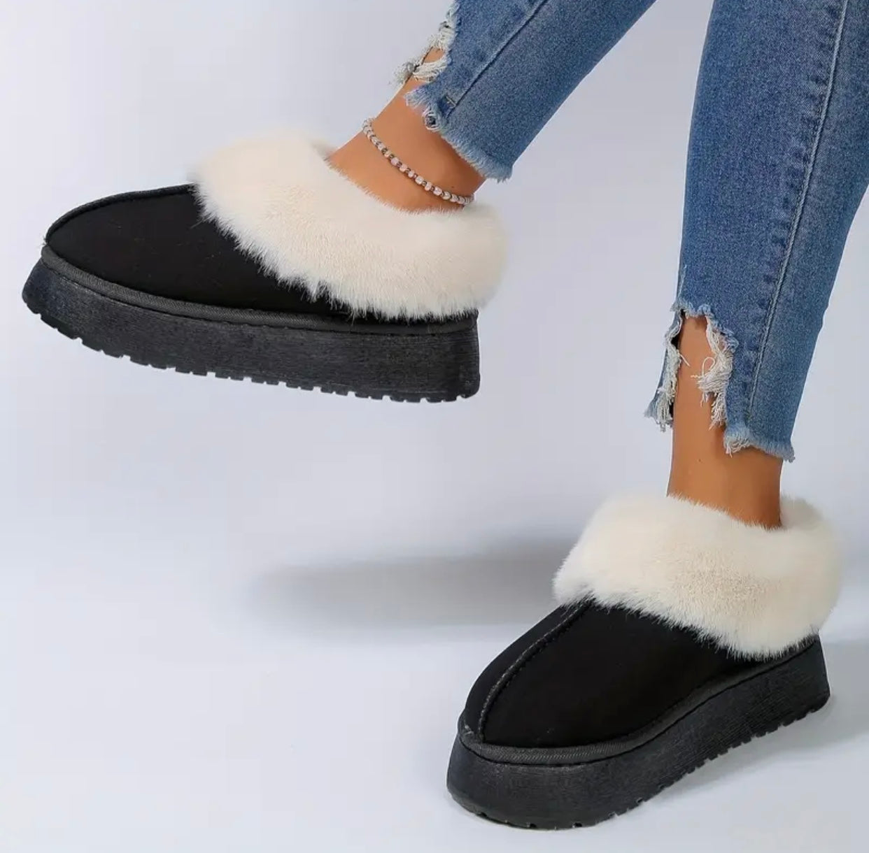 Casual Ankle Fur Shoes-Luxandluxy