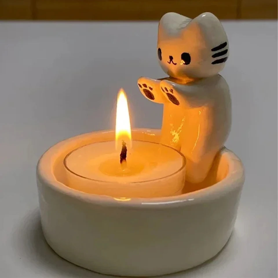 Cat Candle Holder-Luxandluxy