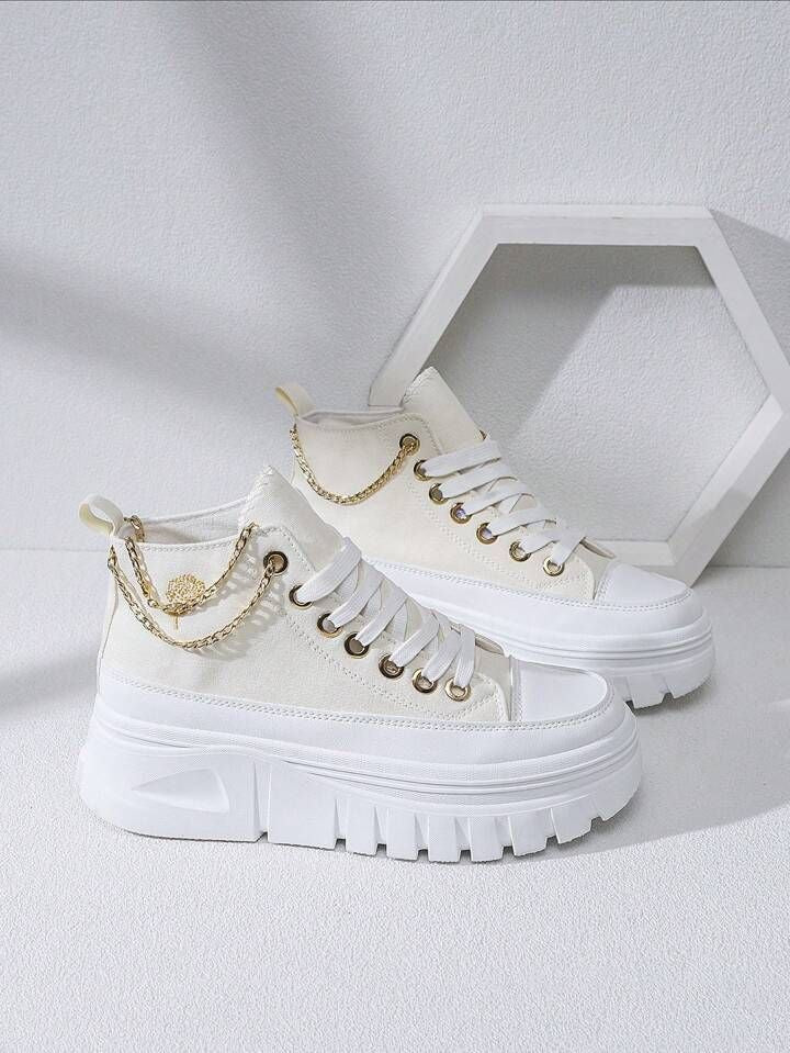 Chain High Top Platform Sneakers-Luxandluxy