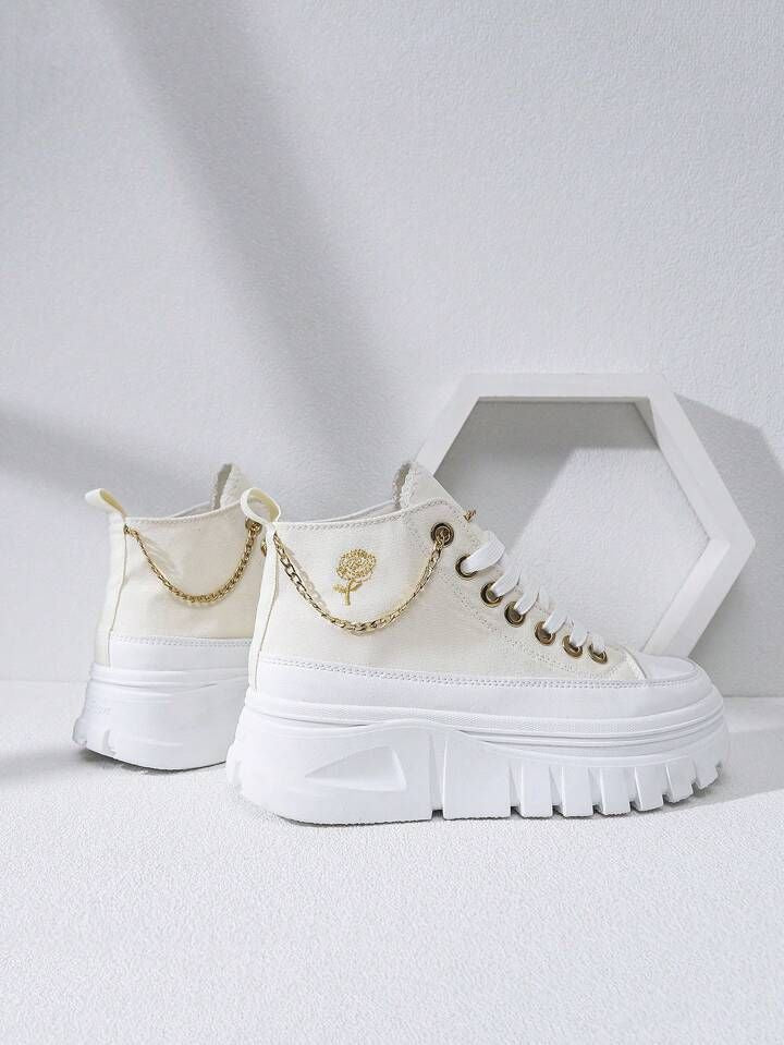 Chain High Top Platform Sneakers-Luxandluxy