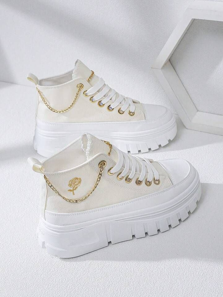 Chain High Top Platform Sneakers-Luxandluxy