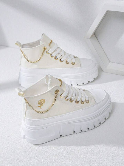 Chain High Top Platform Sneakers-Luxandluxy