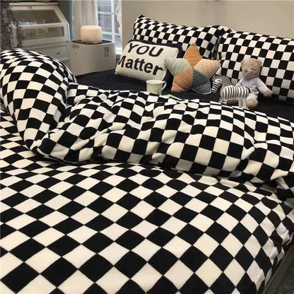 Checkerboard Bedding Set-Luxandluxy