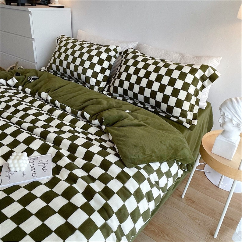 Checkerboard Bedding Set-Luxandluxy