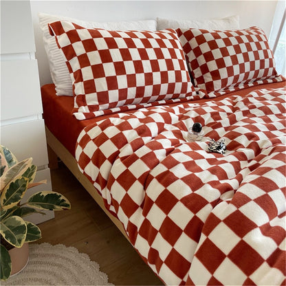 Checkerboard Bedding Set-Luxandluxy