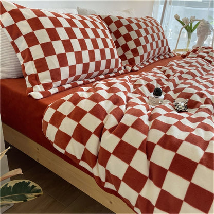 Checkerboard Bedding Set-Luxandluxy