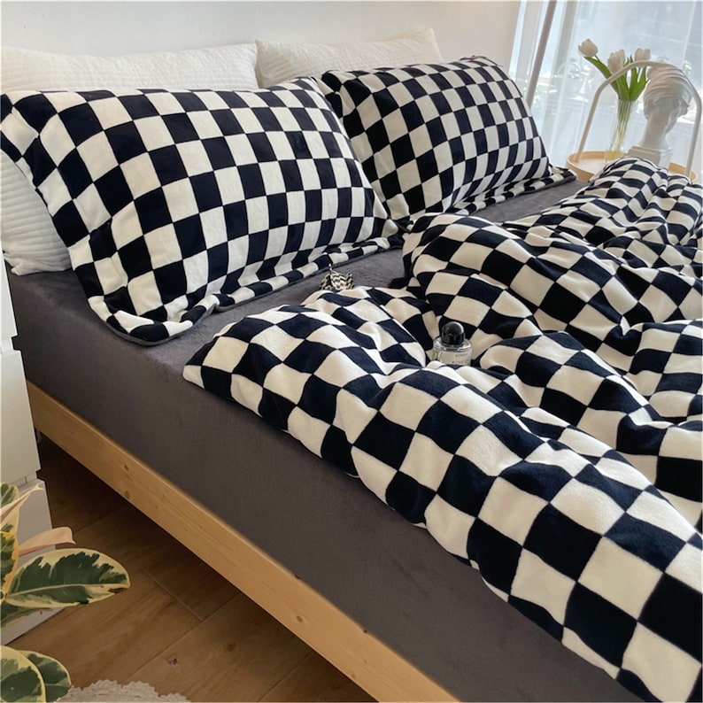 Checkerboard Bedding Set-Luxandluxy