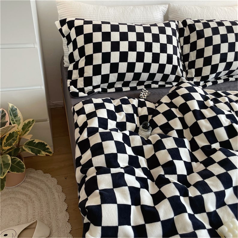 Checkerboard Bedding Set-Luxandluxy