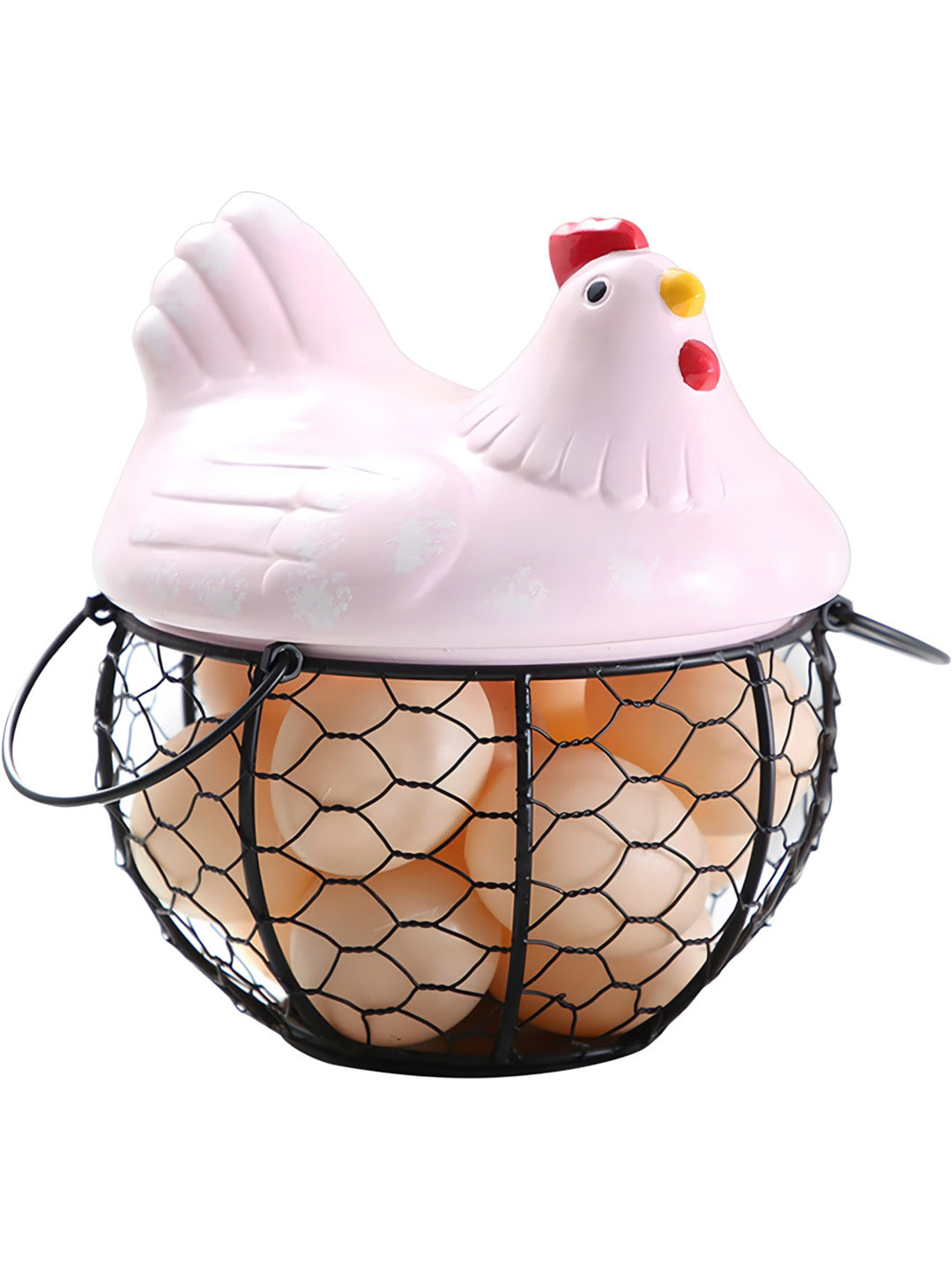 Chicken Ceramic Lid Egg Basket-Luxandluxy