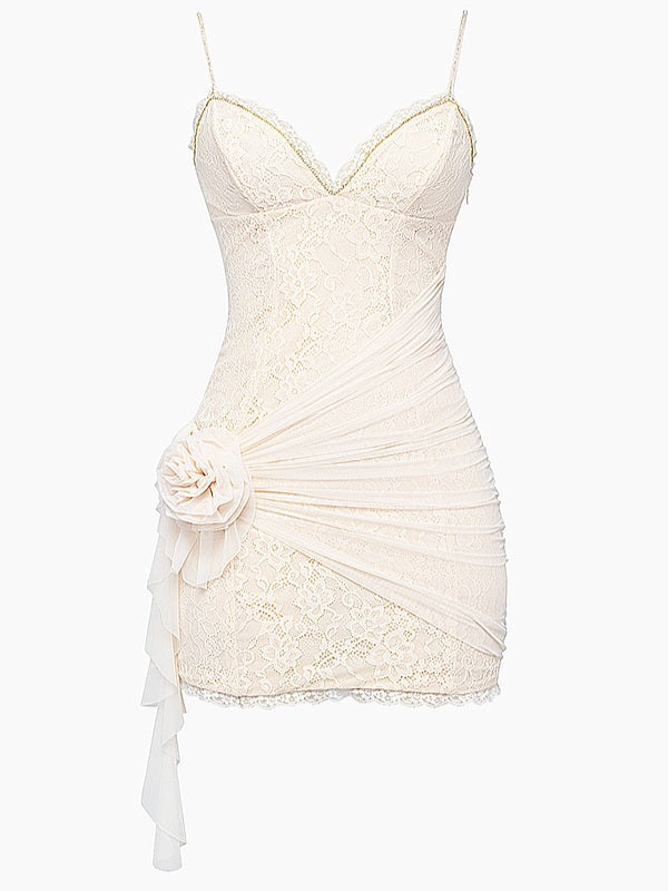 Cream Lace Mini Dress