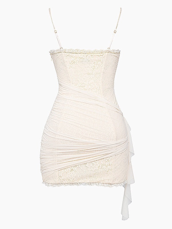 Cream Lace Mini Dress