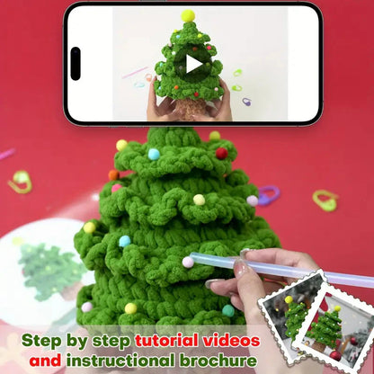 Christmas Tree Crochet Pattern DIY Kit with Tutorials-Luxandluxy