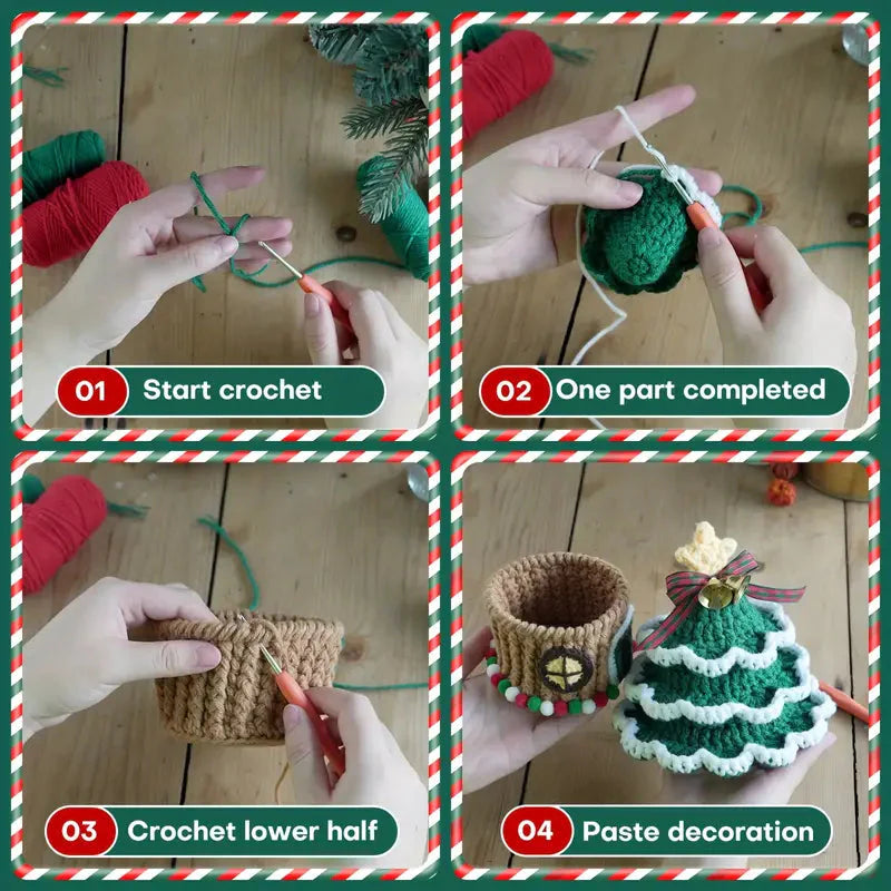 Christmas Tree House Crochet Pattern DIY Kit with Tutorials-Luxandluxy