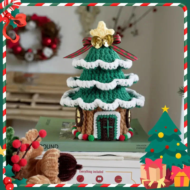 Christmas Tree House Crochet Pattern DIY Kit with Tutorials-Luxandluxy