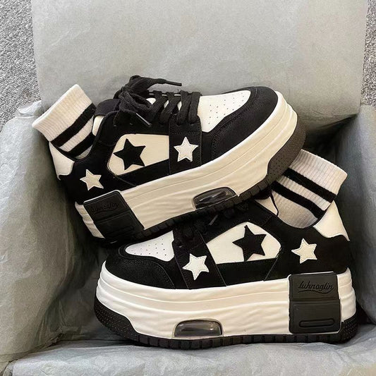 Chunky Star High Heel Sneakers-Luxandluxy