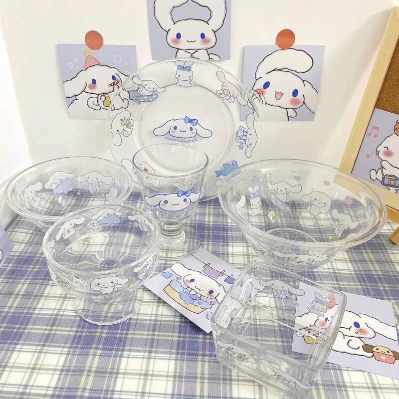 Cinnamoroll Glass Tableware Set-Luxandluxy