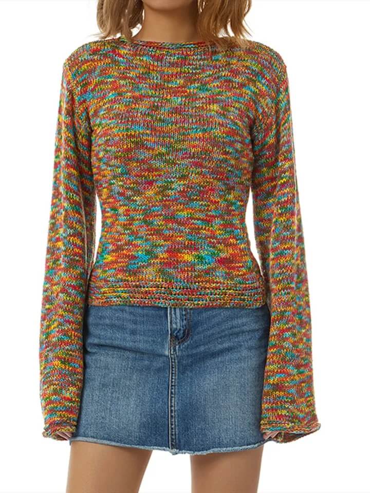 Colorful Knitted Sweaters-Luxandluxy