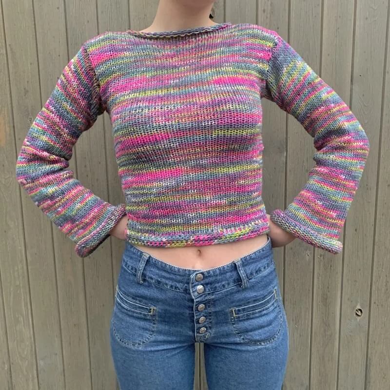 Colorful Knitted Sweaters-Luxandluxy