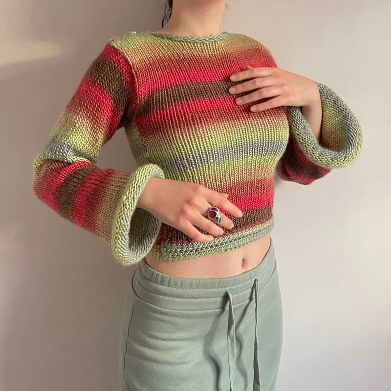 Colorful Knitted Sweaters-Luxandluxy