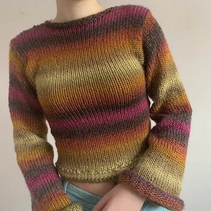 Colorful Knitted Sweaters-Luxandluxy