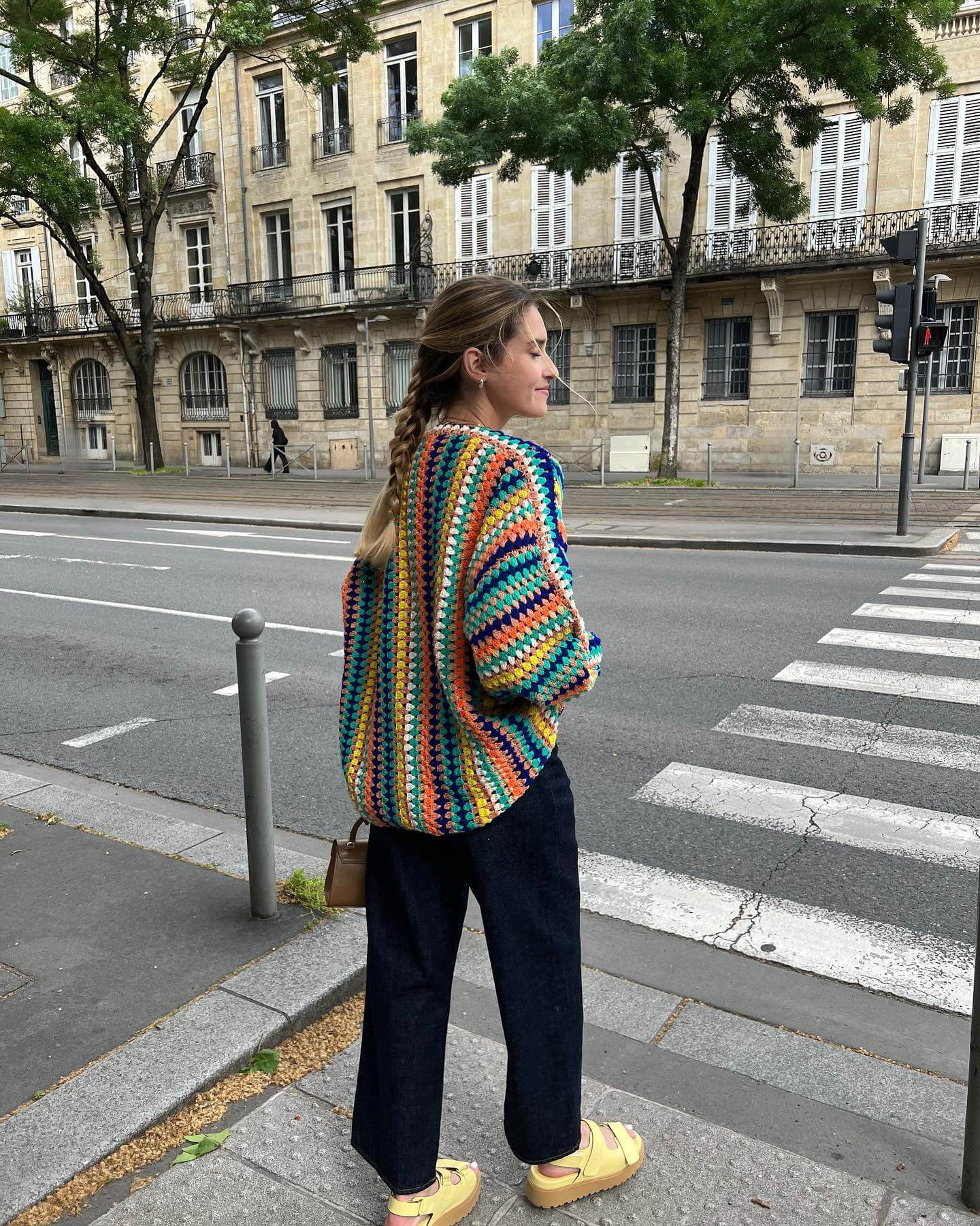 Colorful Striped Knitted Cardigan-Luxandluxy