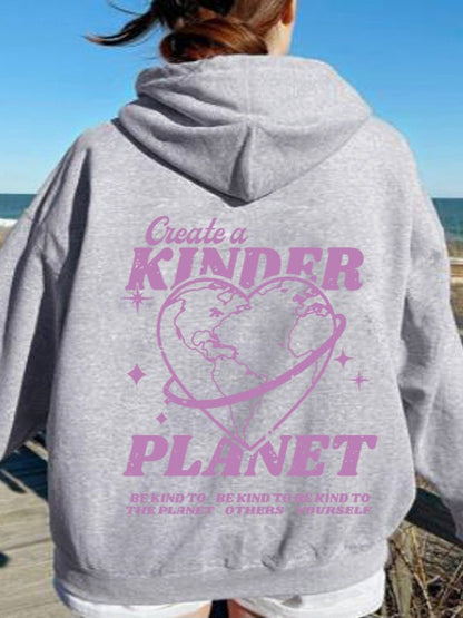 'Create A Kinder Planet' Hoodie-Luxandluxy