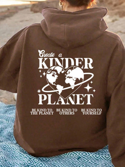 'Create A Kinder Planet' Hoodie-Luxandluxy