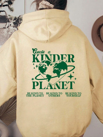 'Create A Kinder Planet' Hoodie-Luxandluxy