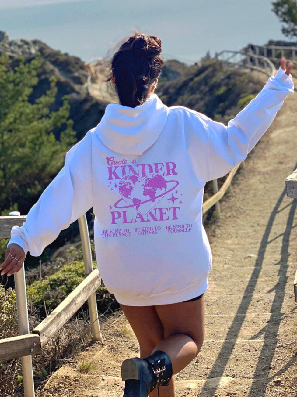 'Create A Kinder Planet' Hoodie-Luxandluxy