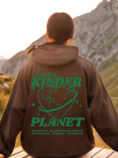 'Create A Kinder Planet' Hoodie-Luxandluxy