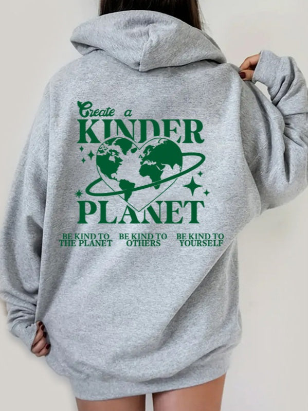 'Create A Kinder Planet' Hoodie-Luxandluxy