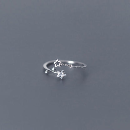 CZ Star Open Ring-Luxandluxy