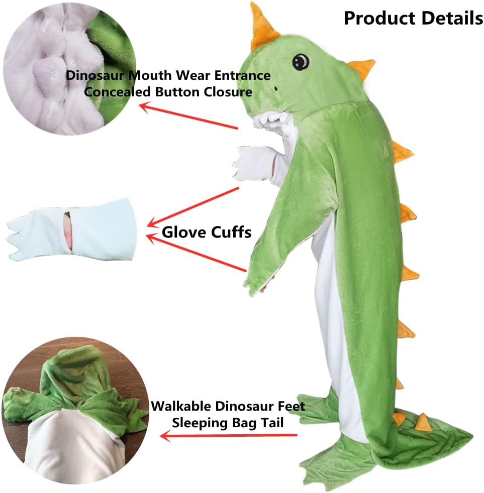 Dinosaur Hooded Blanket-Luxandluxy