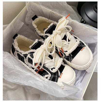 Distressed Platform Sneakers-Luxandluxy